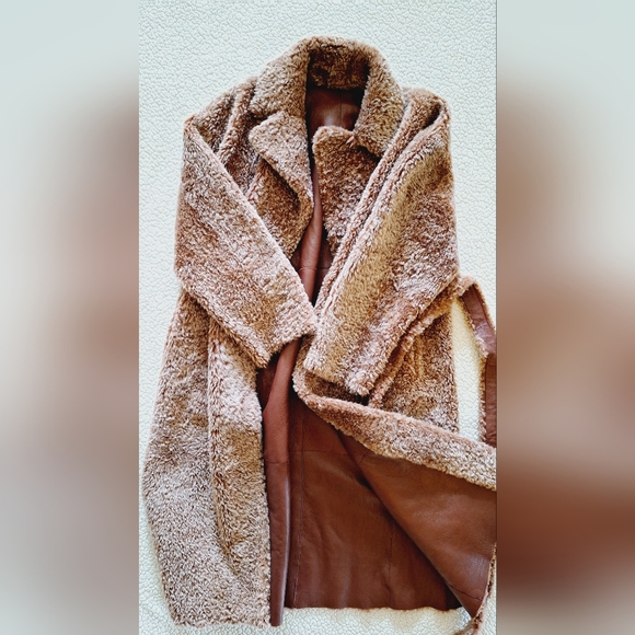 NWOT ULLA JOHNSON Rosetta Belted Shearling Coat Brown Sz L Org $4,330 - Picture 12 of 12